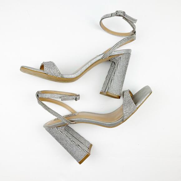 Steve Madden Silver Glitter Heels - Picture 7 of 11
